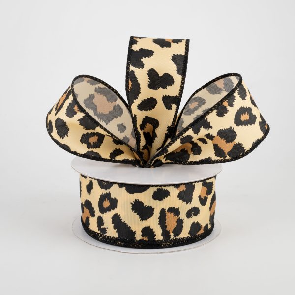 1.5  Bold Satin Cheetah Print Ribbon (10 Yards) on Sale