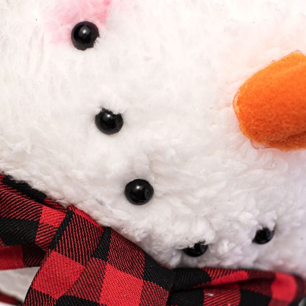 13.5  Snowman Head Tree Topper With Pick: Buffalo Plaid Online