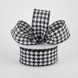 1.5  Black & White Woven Houndstooth Ribbon (10 Yards) Sale