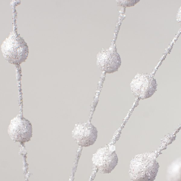 12  Glittered Ball Pick: White Online now