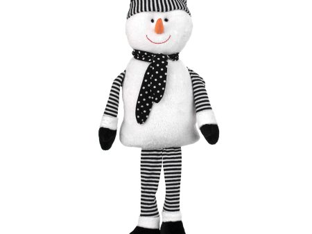 15  Fabric Snowman With Dangling Legs: Black & White Cheap