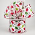 2.5  Vintage Christmas Lights Ribbon: Red, Emerald, Lime (10 Yards) Online now