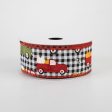 1.5  Black & White Buffalo Plaid Pumpkin Truck Ribbon (10 Yards) For Sale