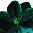 10  Velvet & Glitter Magnolia Spray: Dark Green on Sale