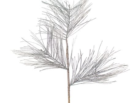 32  Iced Long Needle Pine Branch: Grey Wash For Cheap