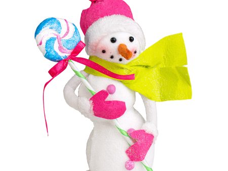 12  Snowman Lollipop Decoration: Pink & Green Hot on Sale