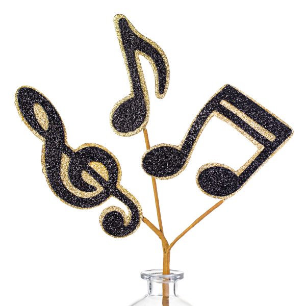 9  Glitter Music Note Spray: Black & Gold Online