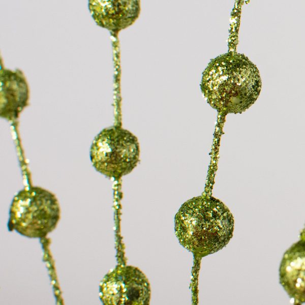 12  Glittered Ball Pick: Apple Green Discount