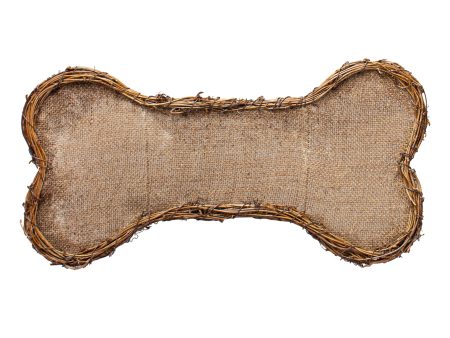 16  Vine Decoration: Burlap Dog Bone on Sale