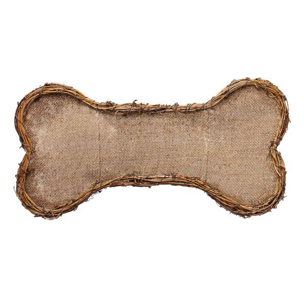 16  Vine Decoration: Burlap Dog Bone on Sale