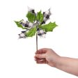 10  Check Poinsettia Bell Pick: Black, White, Green Supply